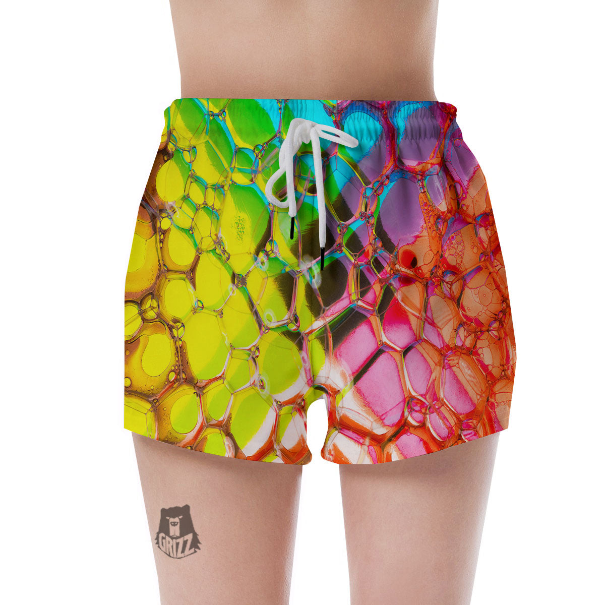 Bubble Soap Psychedelic Print Women's Shorts-grizzshop