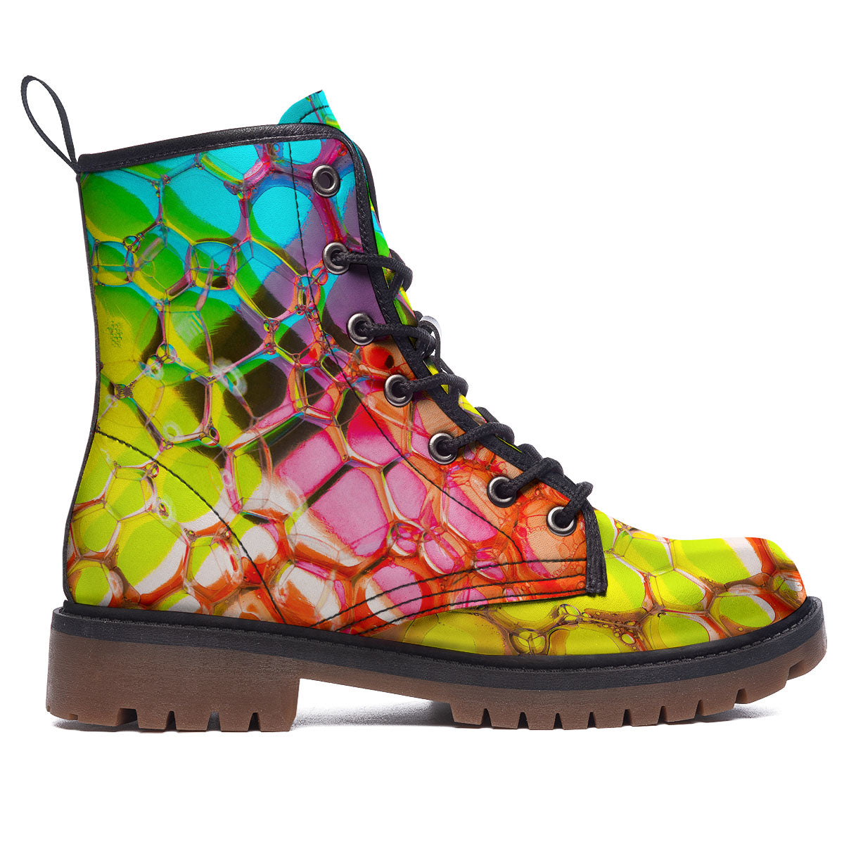 Bubble Soap Psychedelic Print Work Boots-grizzshop