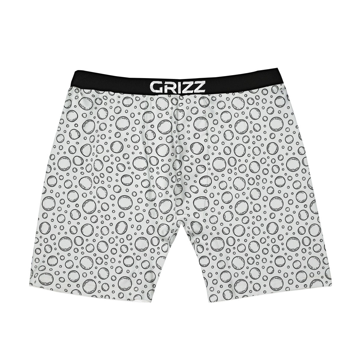 Bubble White And Black Print Pattern Boxer Briefs-grizzshop