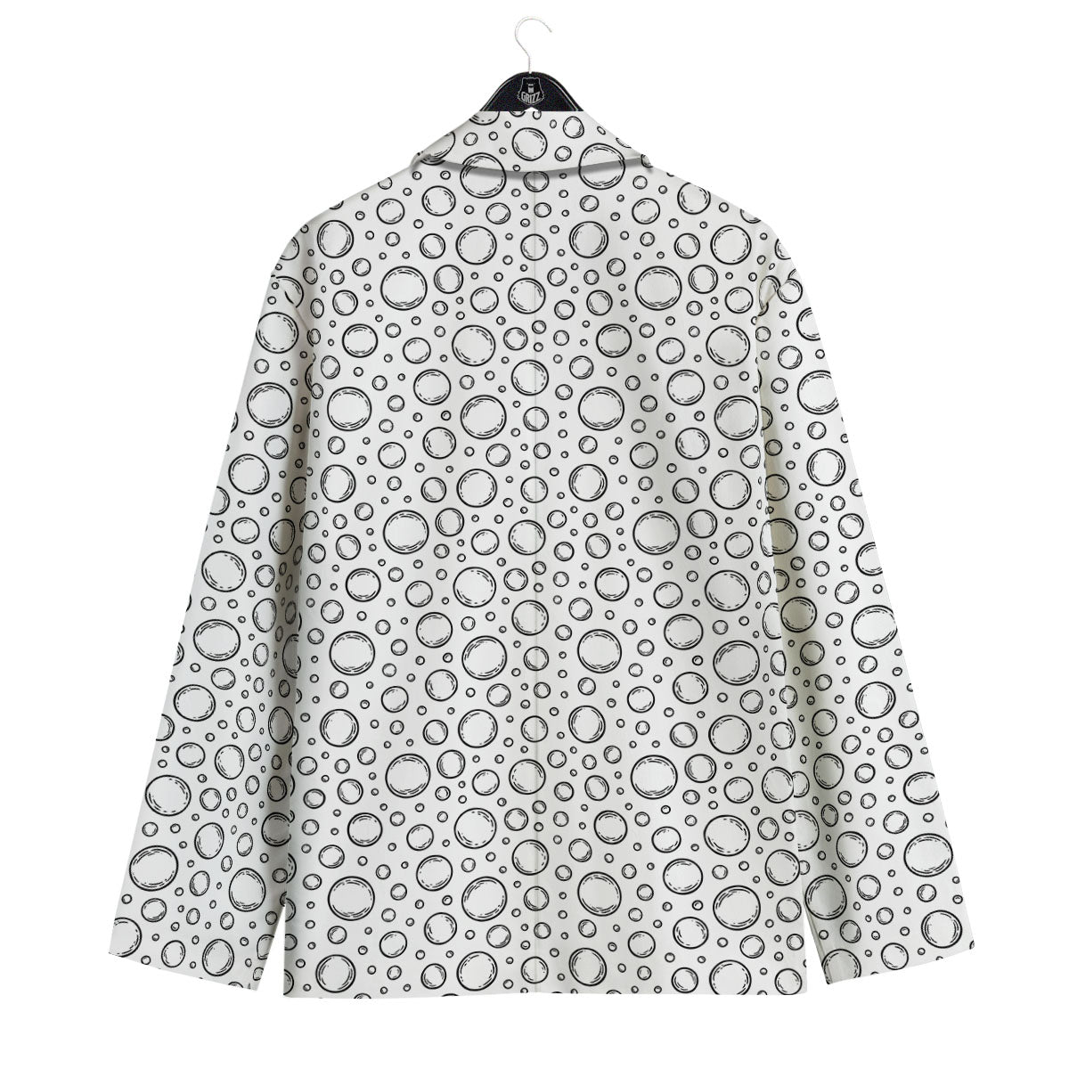 Bubble White And Black Print Pattern Men's Sport Coat-grizzshop