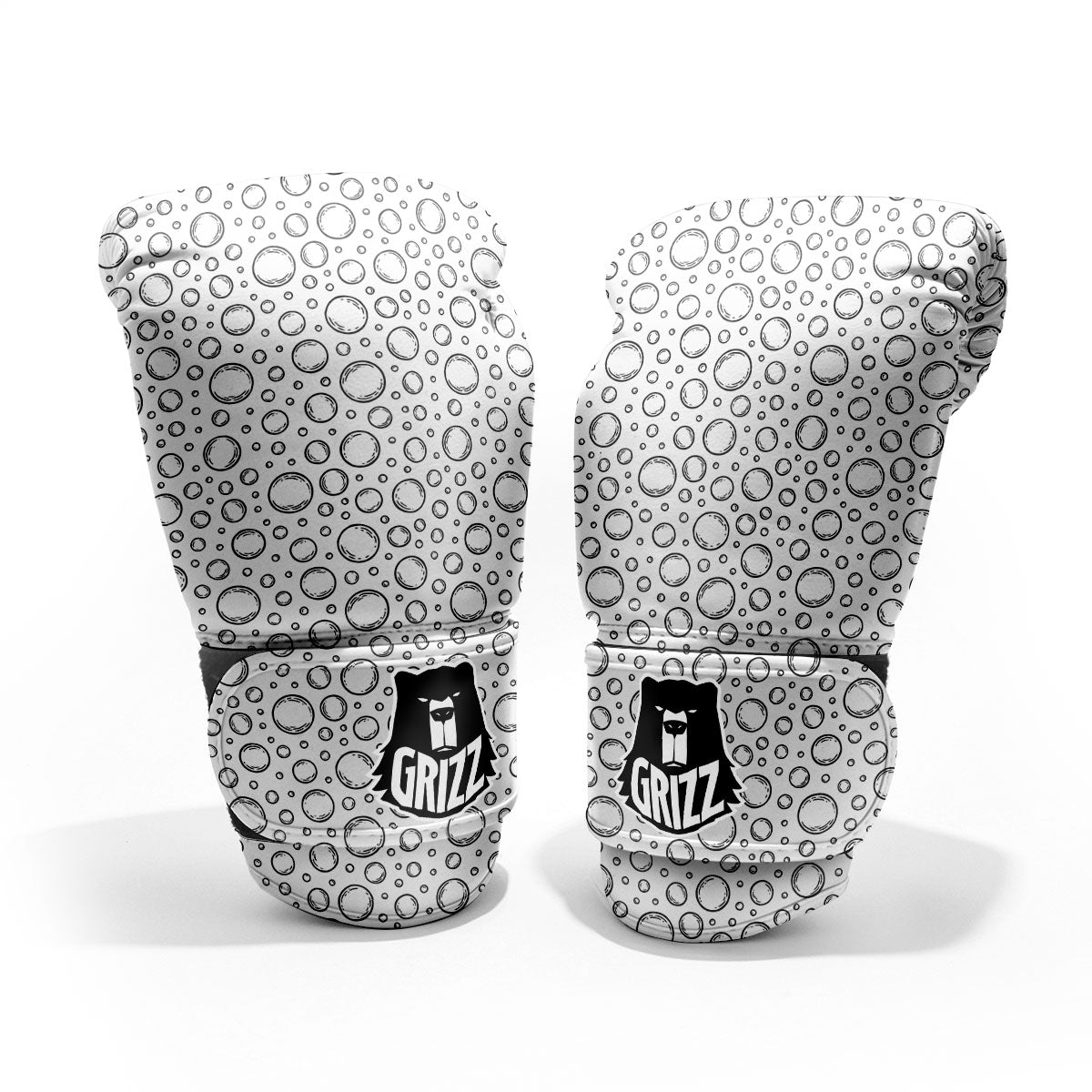 Bubble White And Black Print Pattern Pro Boxing Glove