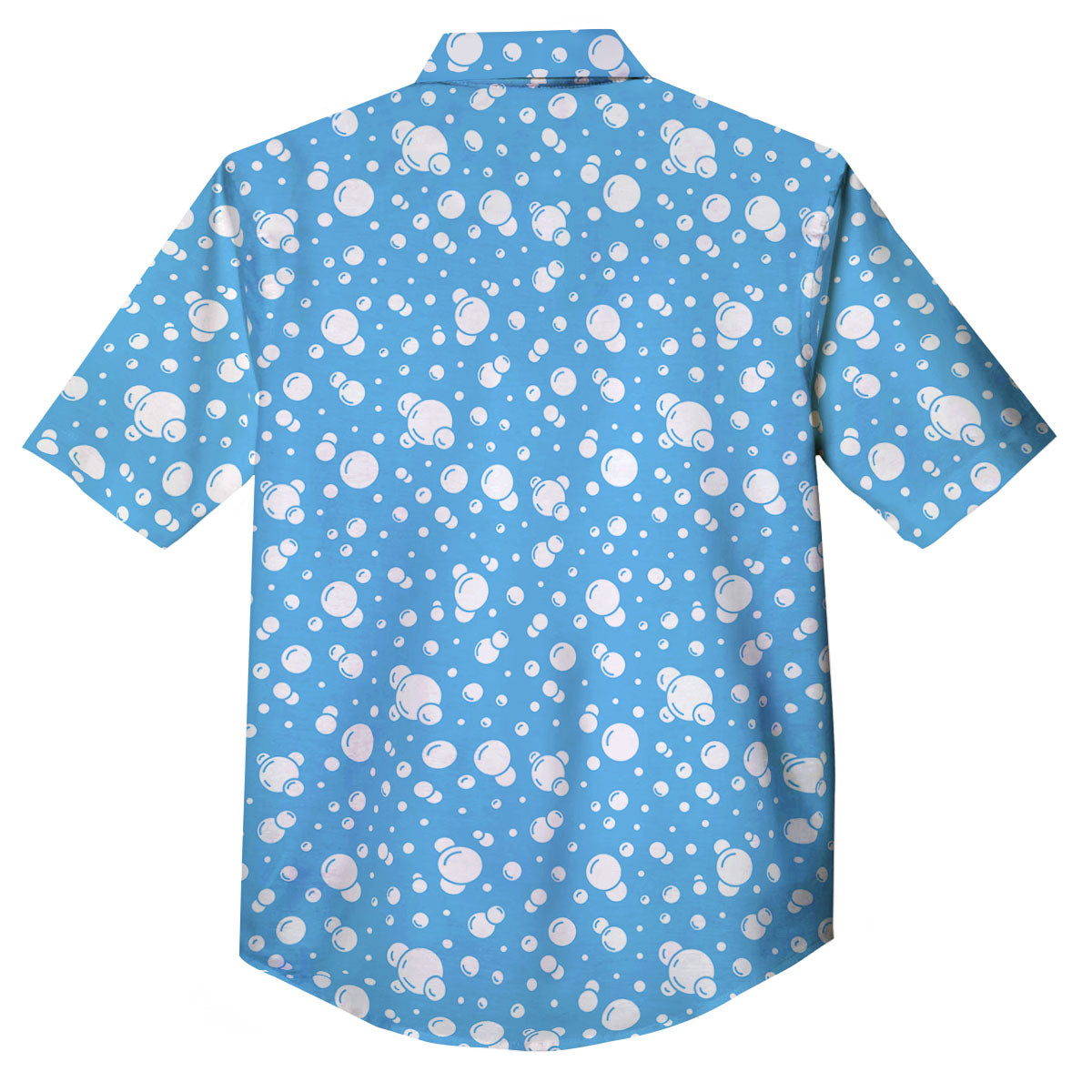 Bubble White And Blue Print Pattern Button Up Shirt-grizzshop