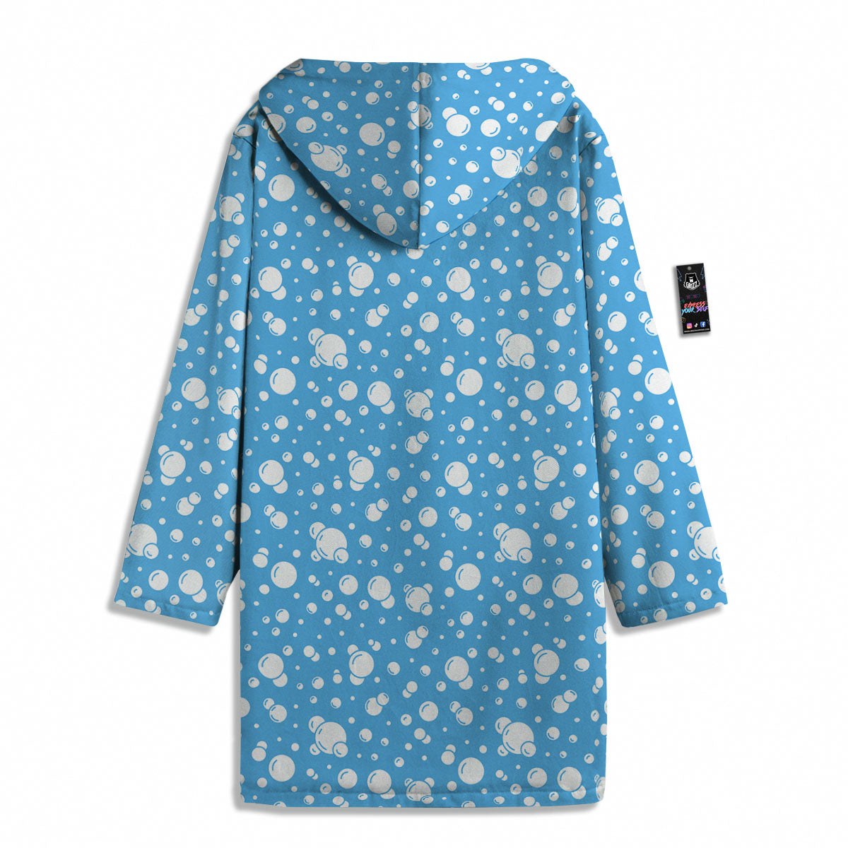 Bubble White And Blue Print Pattern Men's Windbreaker Jacket-grizzshop