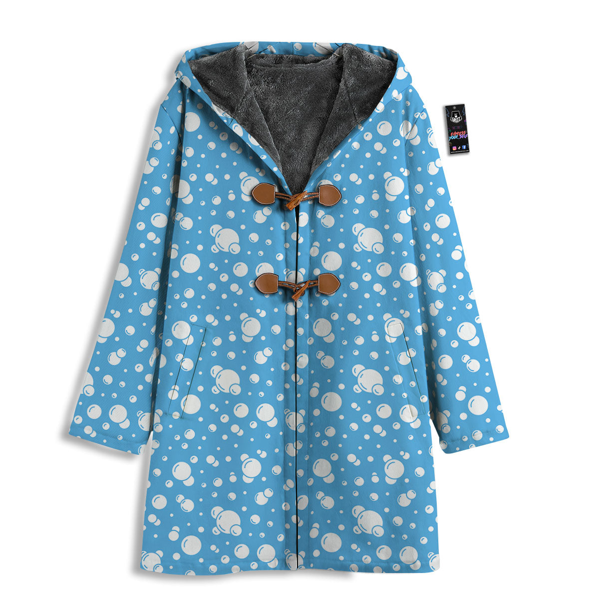 Bubble White And Blue Print Pattern Men's Windbreaker Jacket-grizzshop