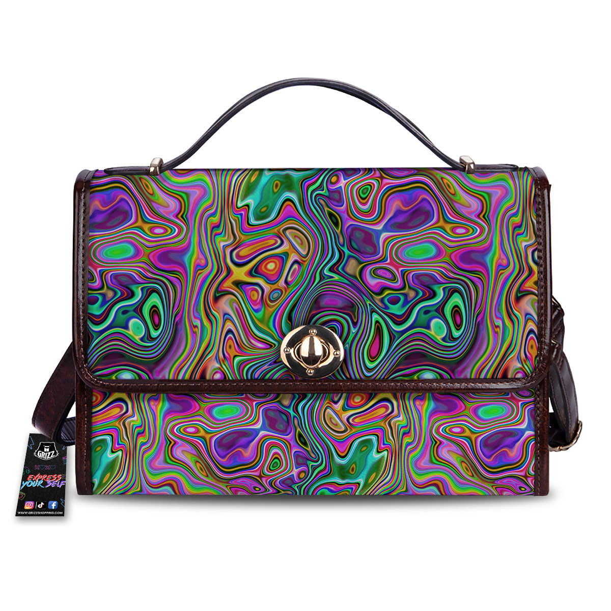 Bubble Psychedelic Print Pattern Women's Satchel Bag