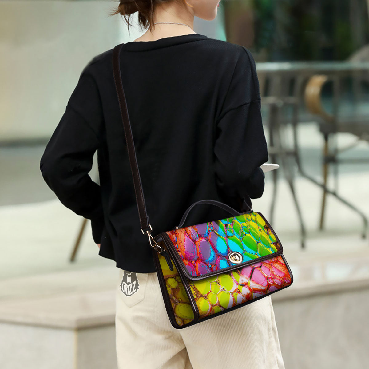 Bubble Soap Psychedelic Print Women's Satchel Bag