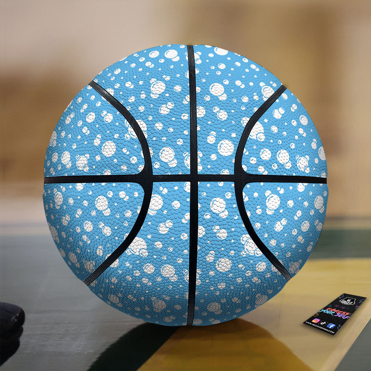 Bubble White And Blue Print Pattern Basketball
