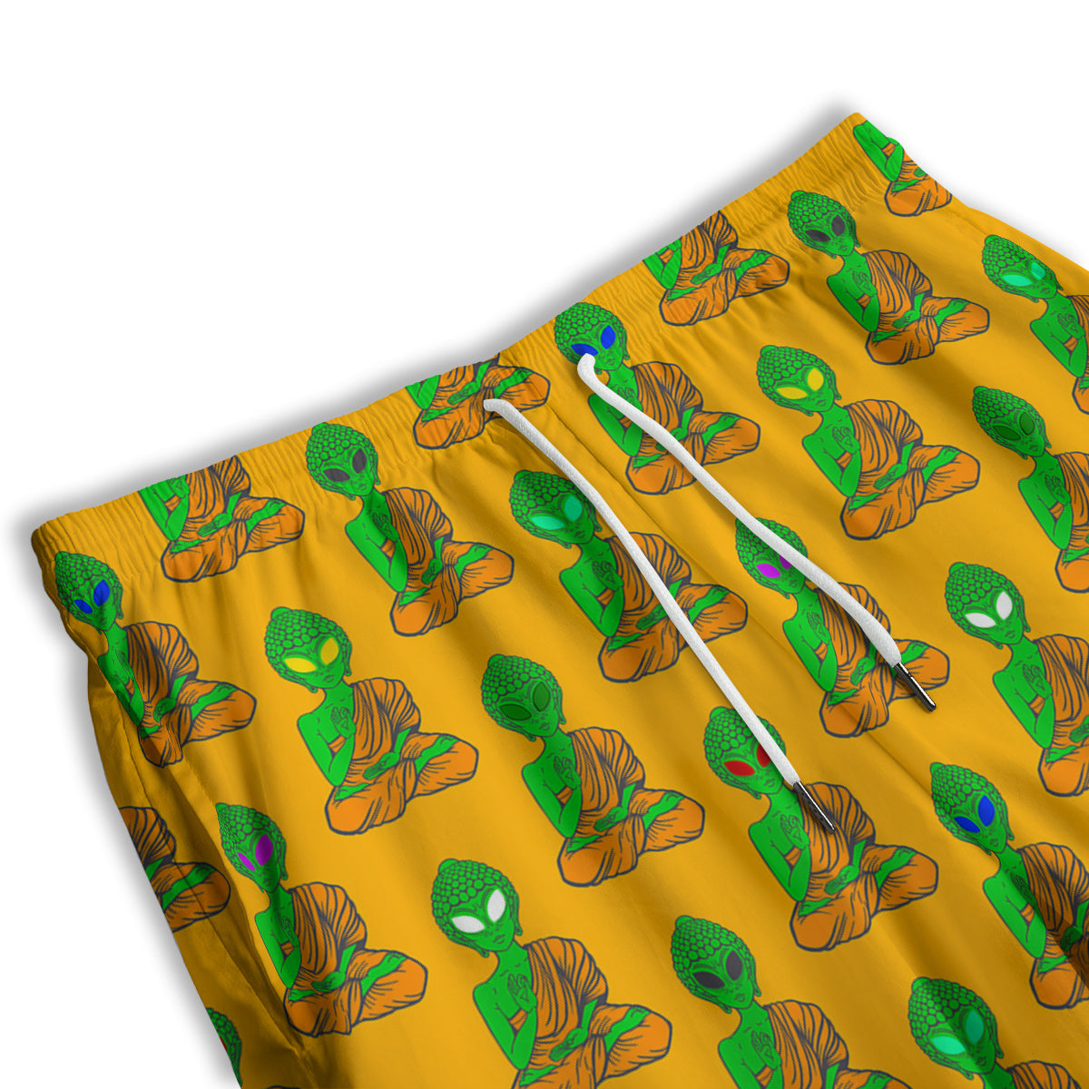 Buddha Alien Psychedelic Print Pattern Men's Athletic Shorts