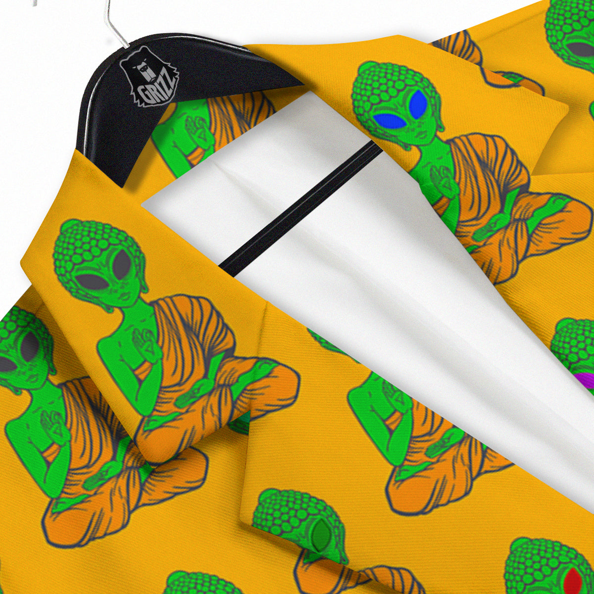 Buddha Alien Psychedelic Print Pattern Men's Sport Coat-grizzshop