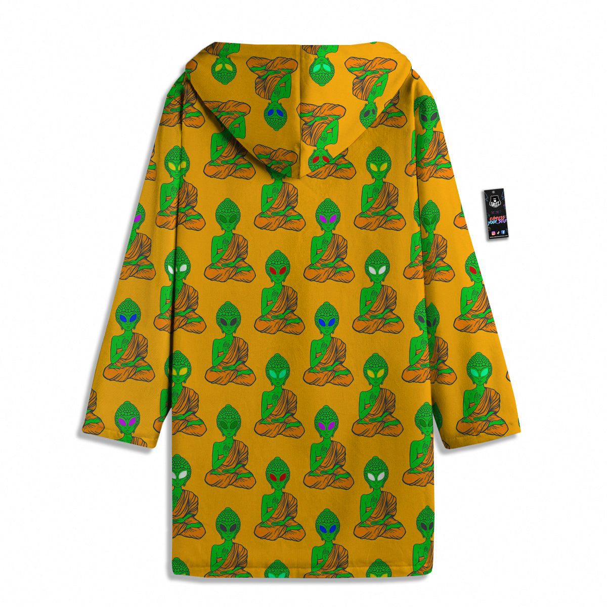 Buddha Alien Psychedelic Print Pattern Men's Windbreaker Jacket-grizzshop