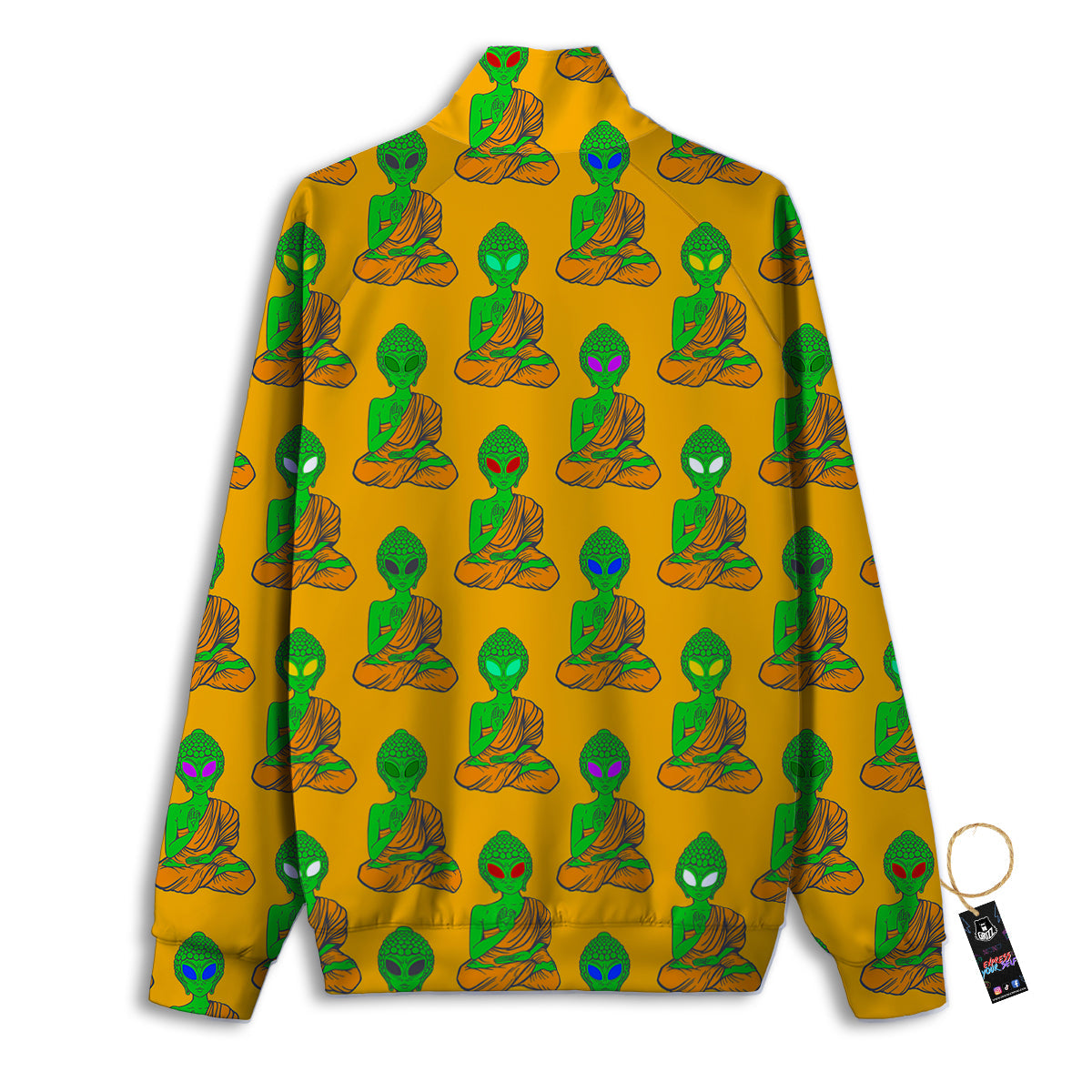Buddha Alien Psychedelic Print Pattern Track Jacket-grizzshop