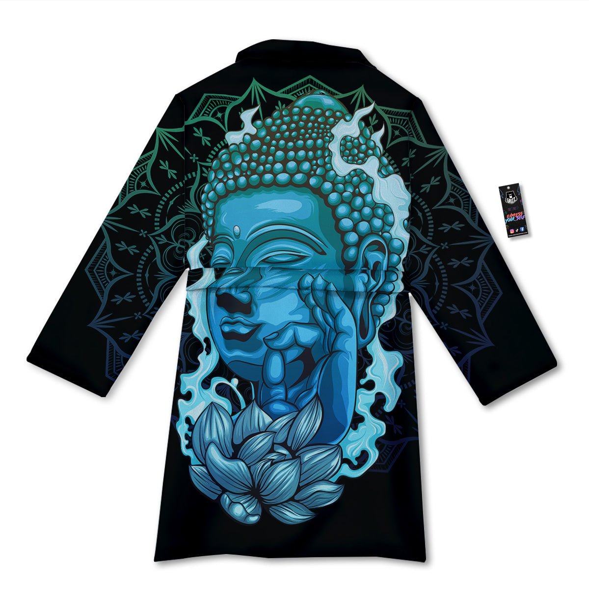 Buddha Blue Print Bathrobe-grizzshop