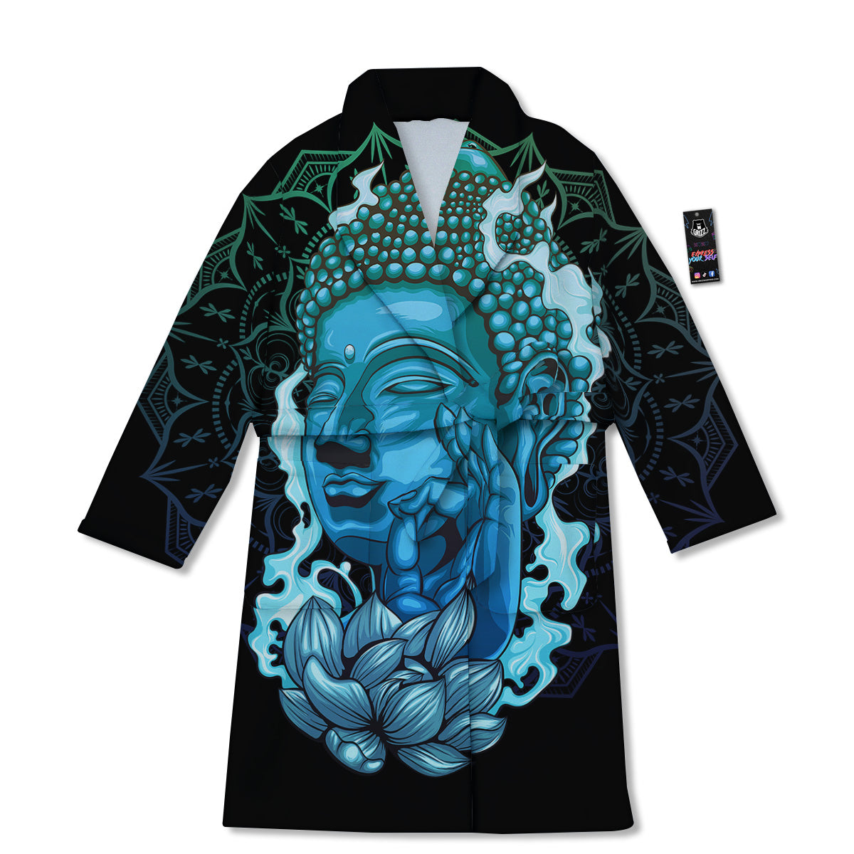 Buddha Blue Print Bathrobe-grizzshop