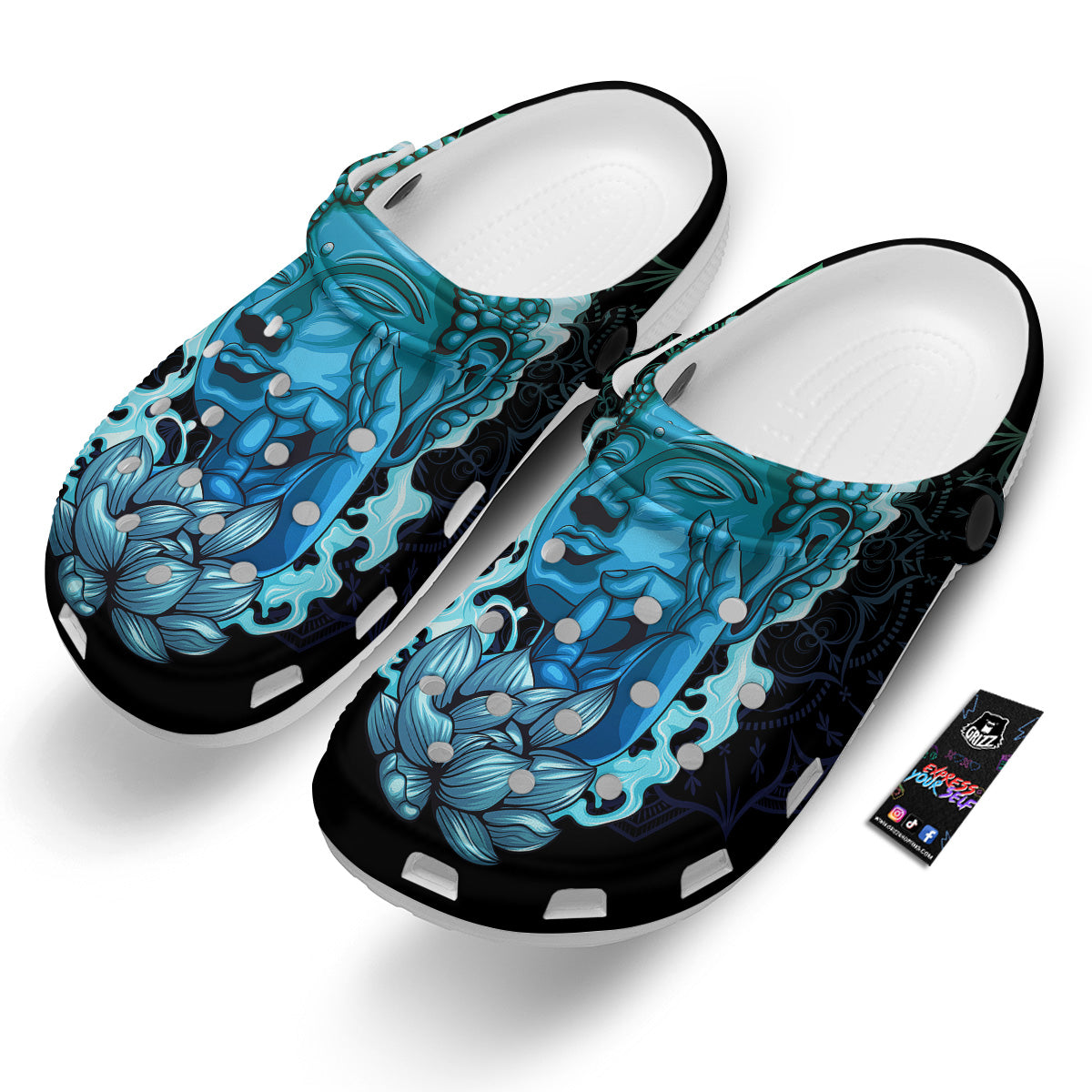 Buddha Blue Print Clog-grizzshop