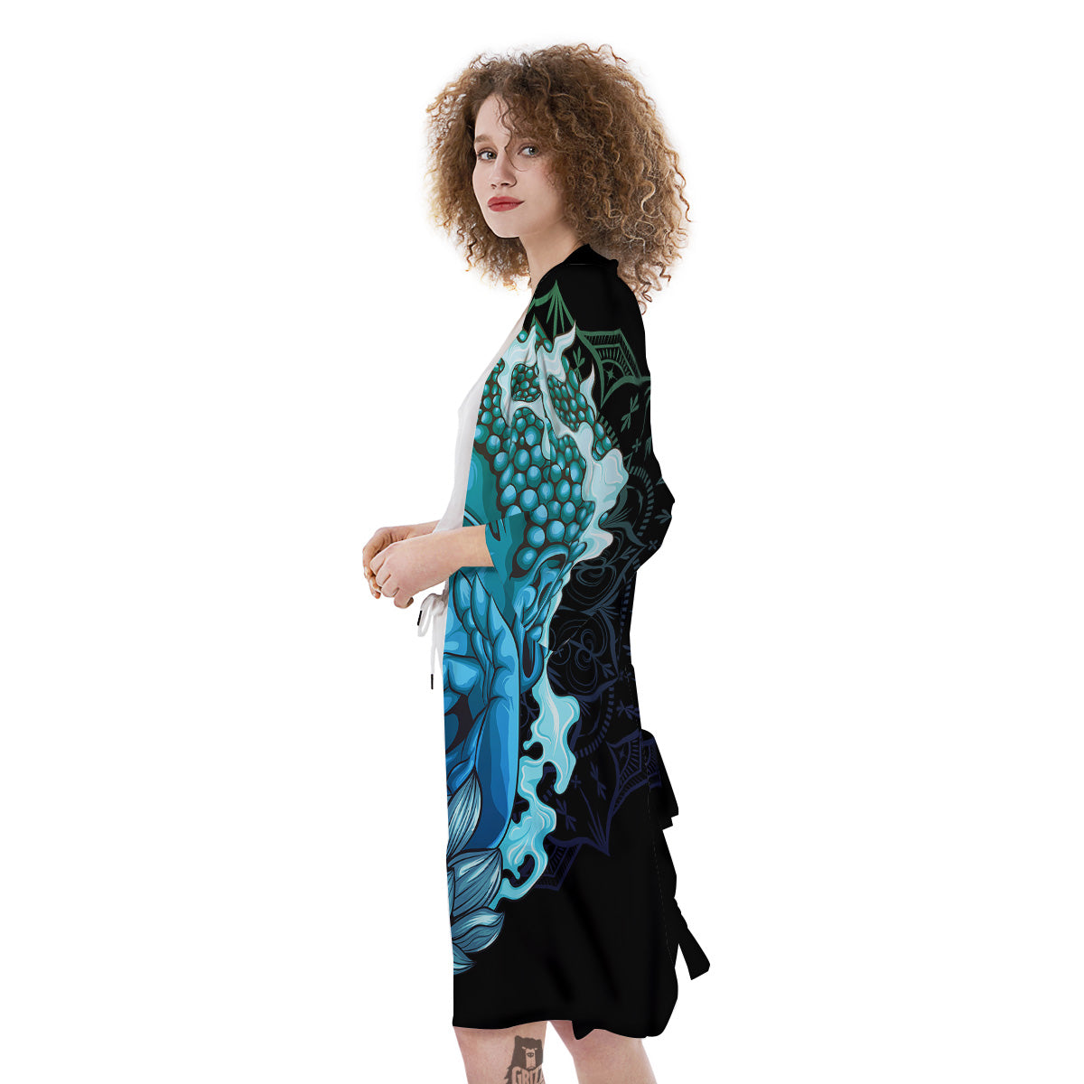 Buddha Blue Print Kimono-grizzshop