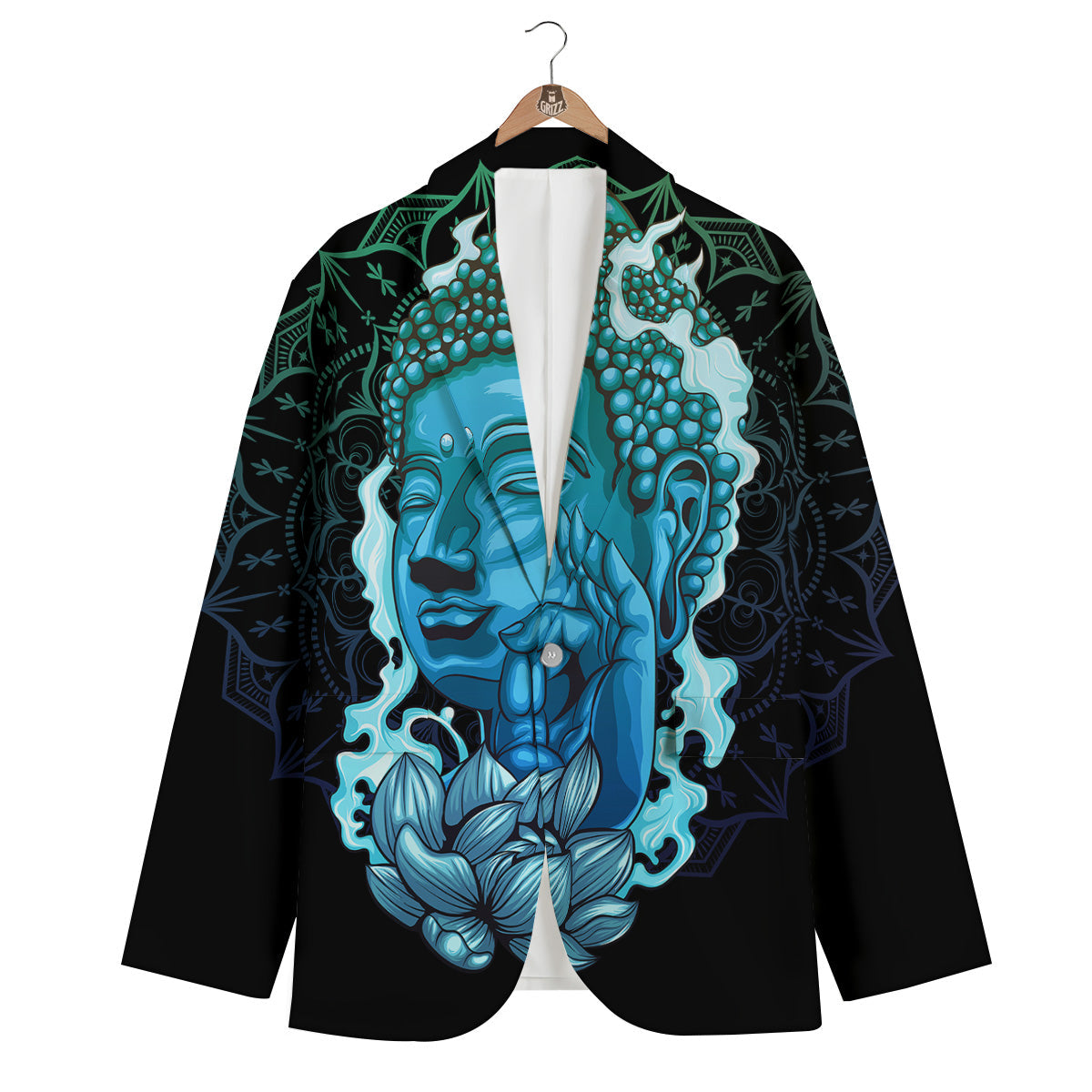 Buddha Blue Print Men's Blazer-grizzshop