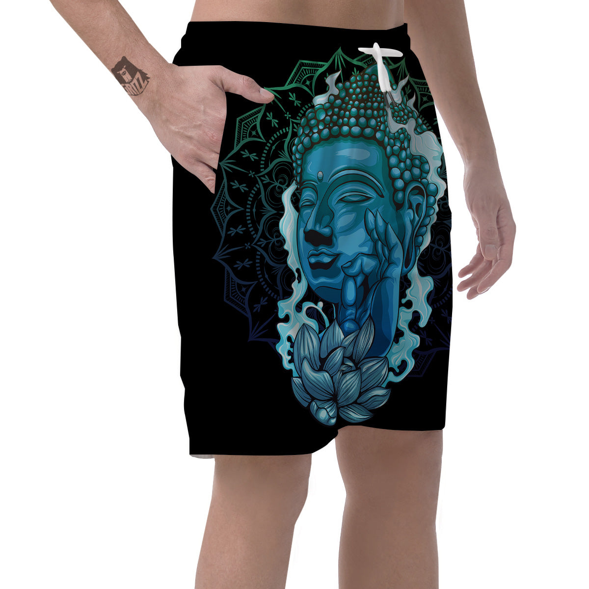 Buddha Blue Print Men's Shorts-grizzshop