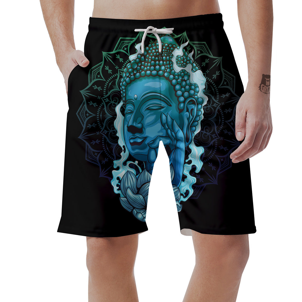 Buddha Blue Print Men's Shorts-grizzshop