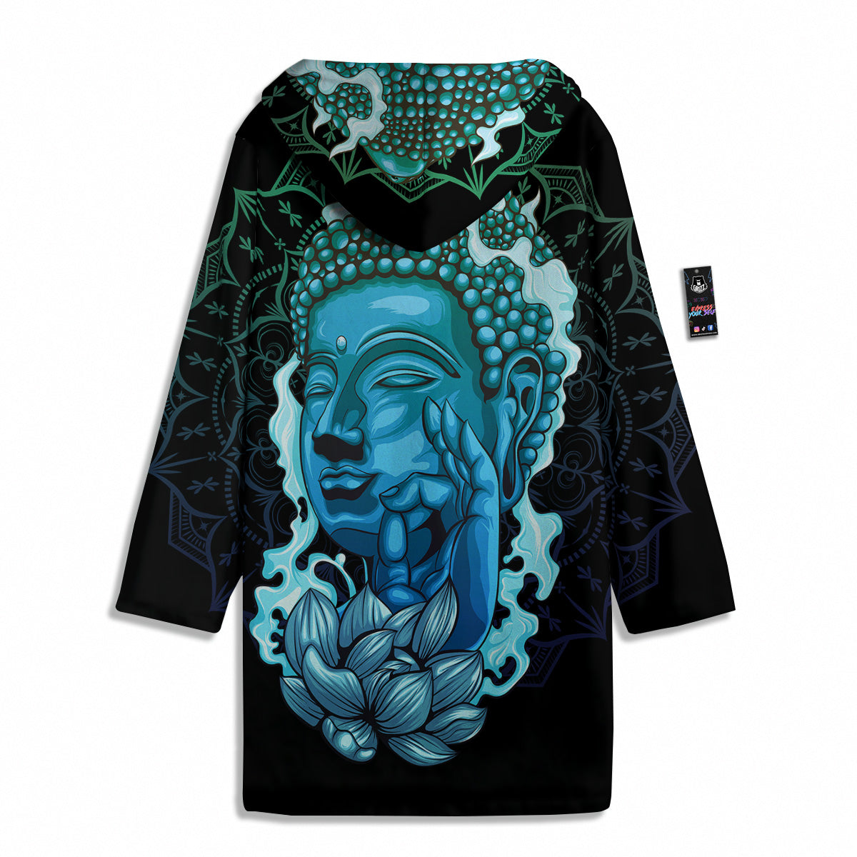 Buddha Blue Print Men's Windbreaker Jacket-grizzshop