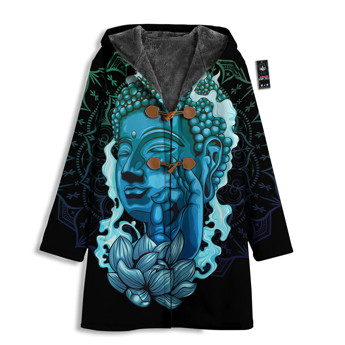 Buddha Blue Print Men's Windbreaker Jacket-grizzshop