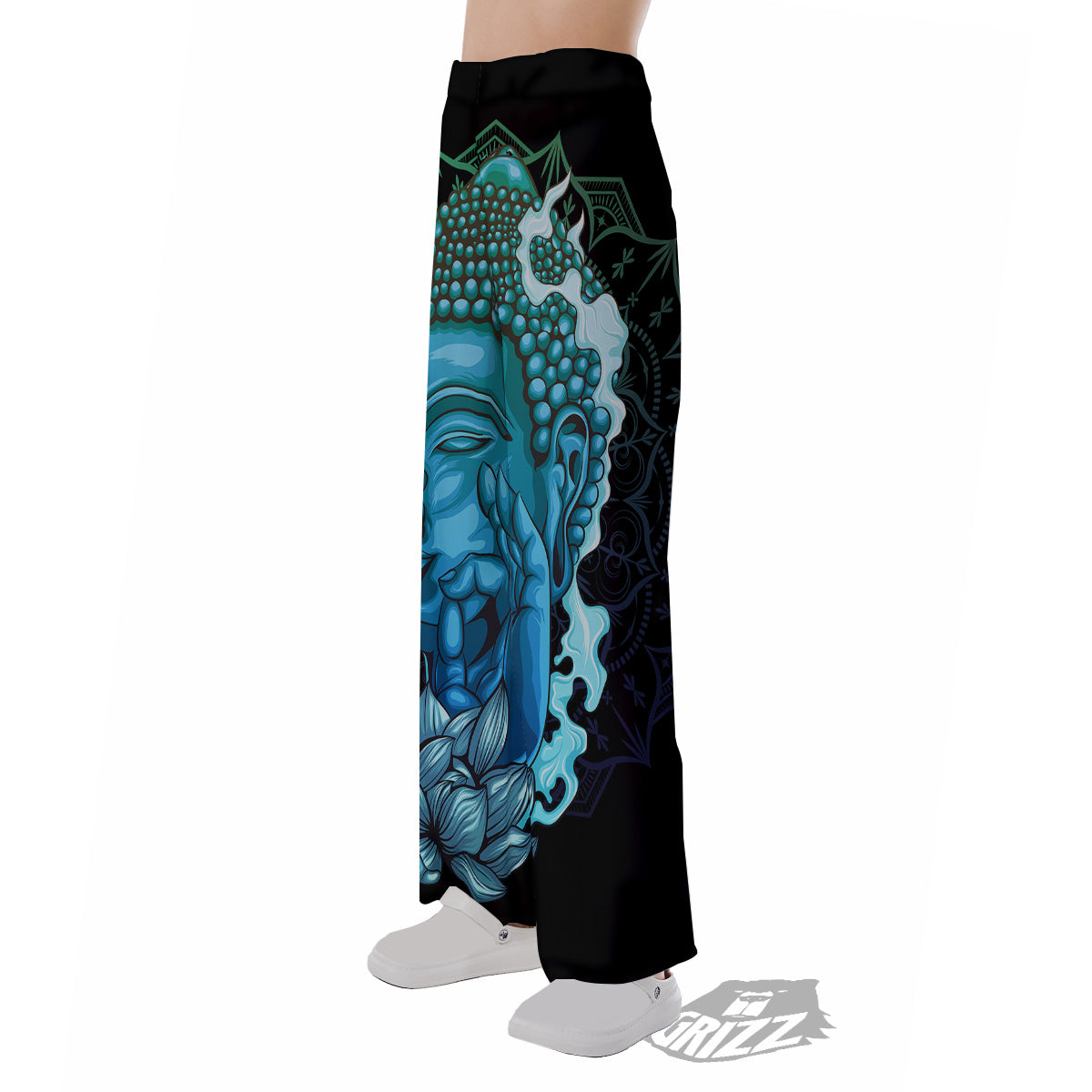 Buddha Blue Print Pajama Pants-grizzshop