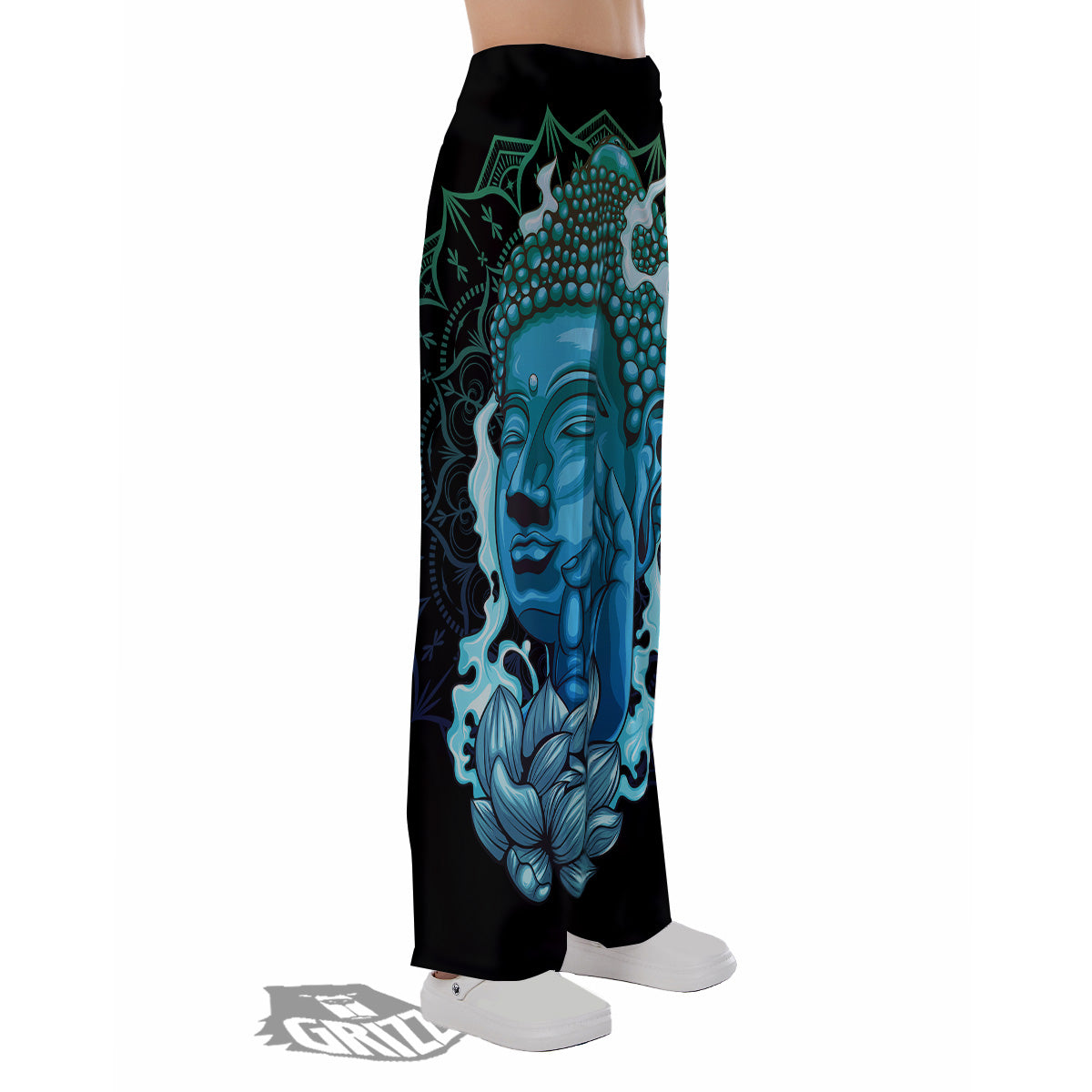 Buddha Blue Print Pajama Pants-grizzshop