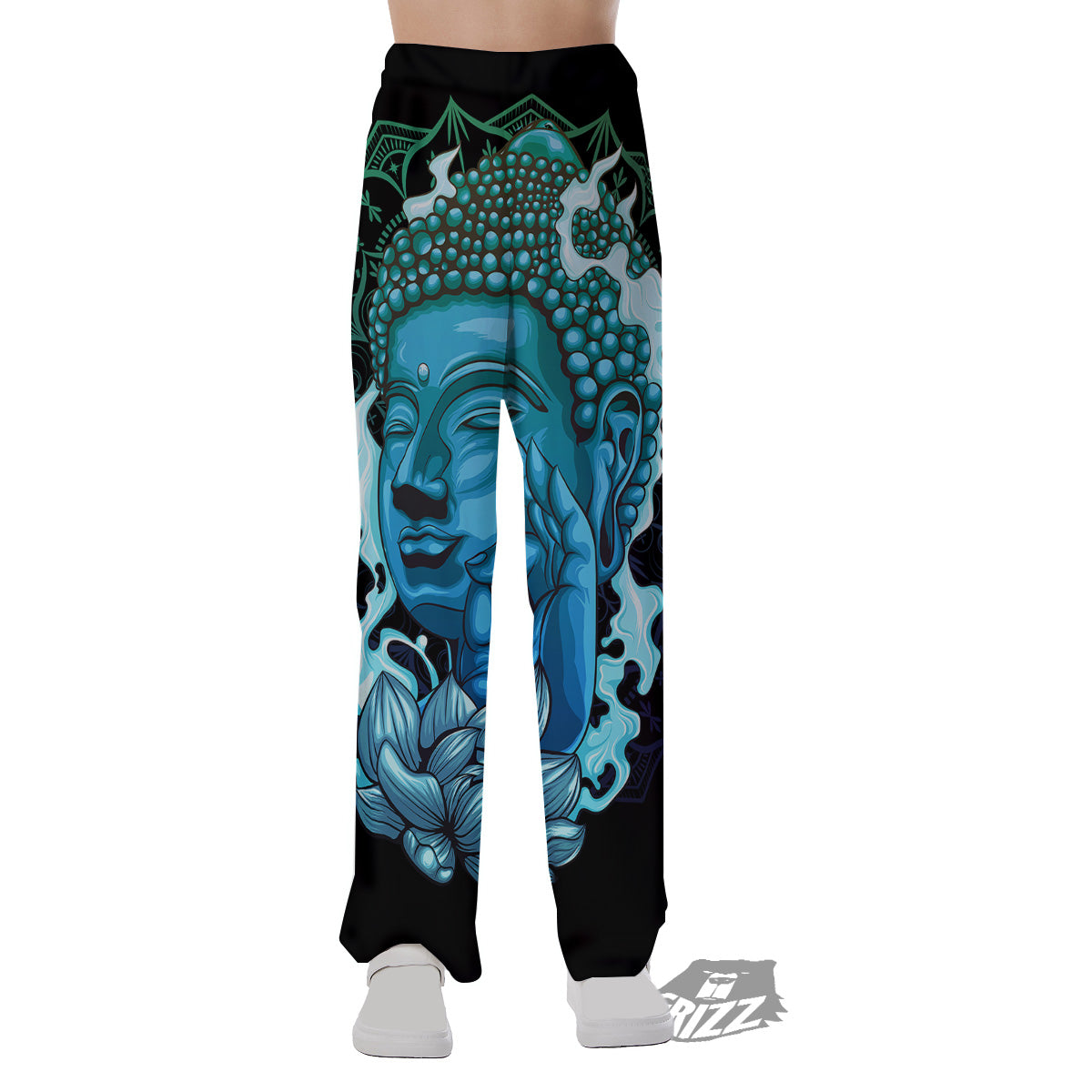 Buddha Blue Print Pajama Pants-grizzshop