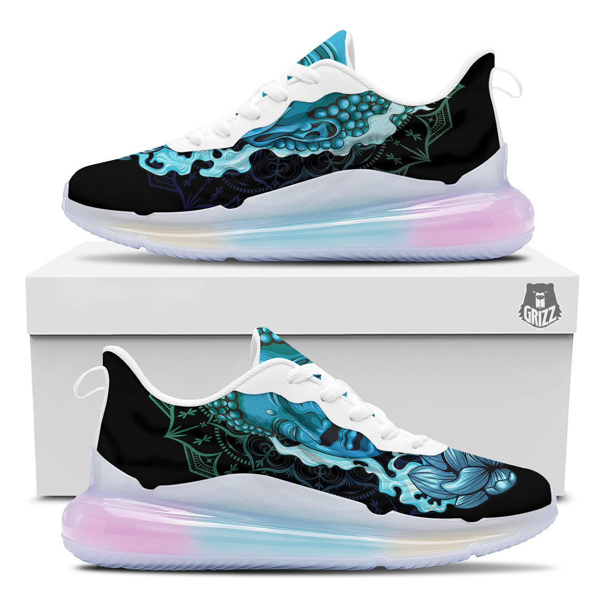 Buddha Blue Print Running Sneakers-grizzshop