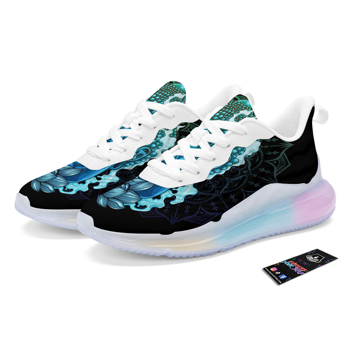 Buddha Blue Print Running Sneakers-grizzshop