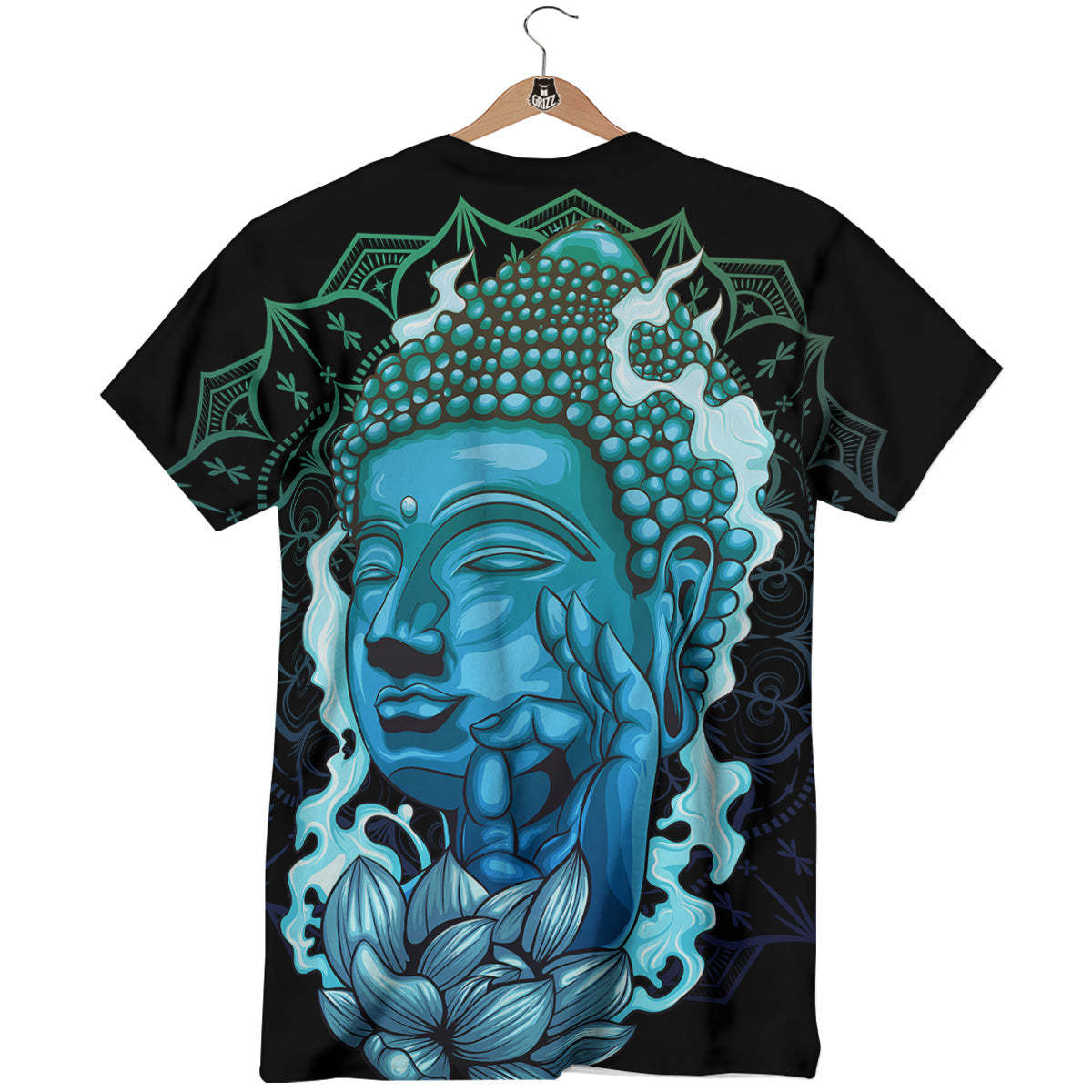 Buddha Blue Print T-Shirt-grizzshop