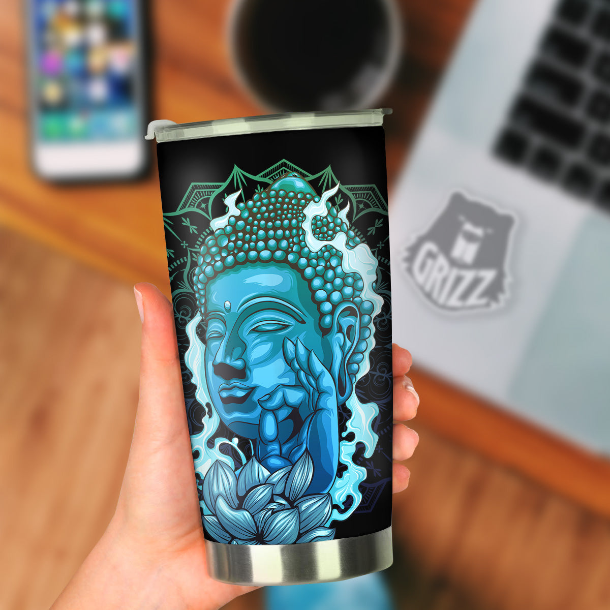 Buddha Blue Print Tumbler-grizzshop