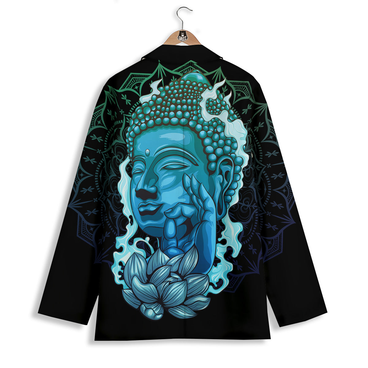 Buddha Blue Print Women's Blazer-grizzshop