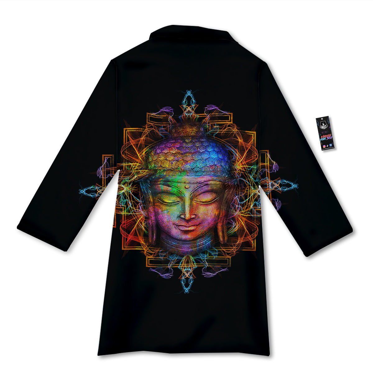 Buddha Colorful Print Bathrobe-grizzshop