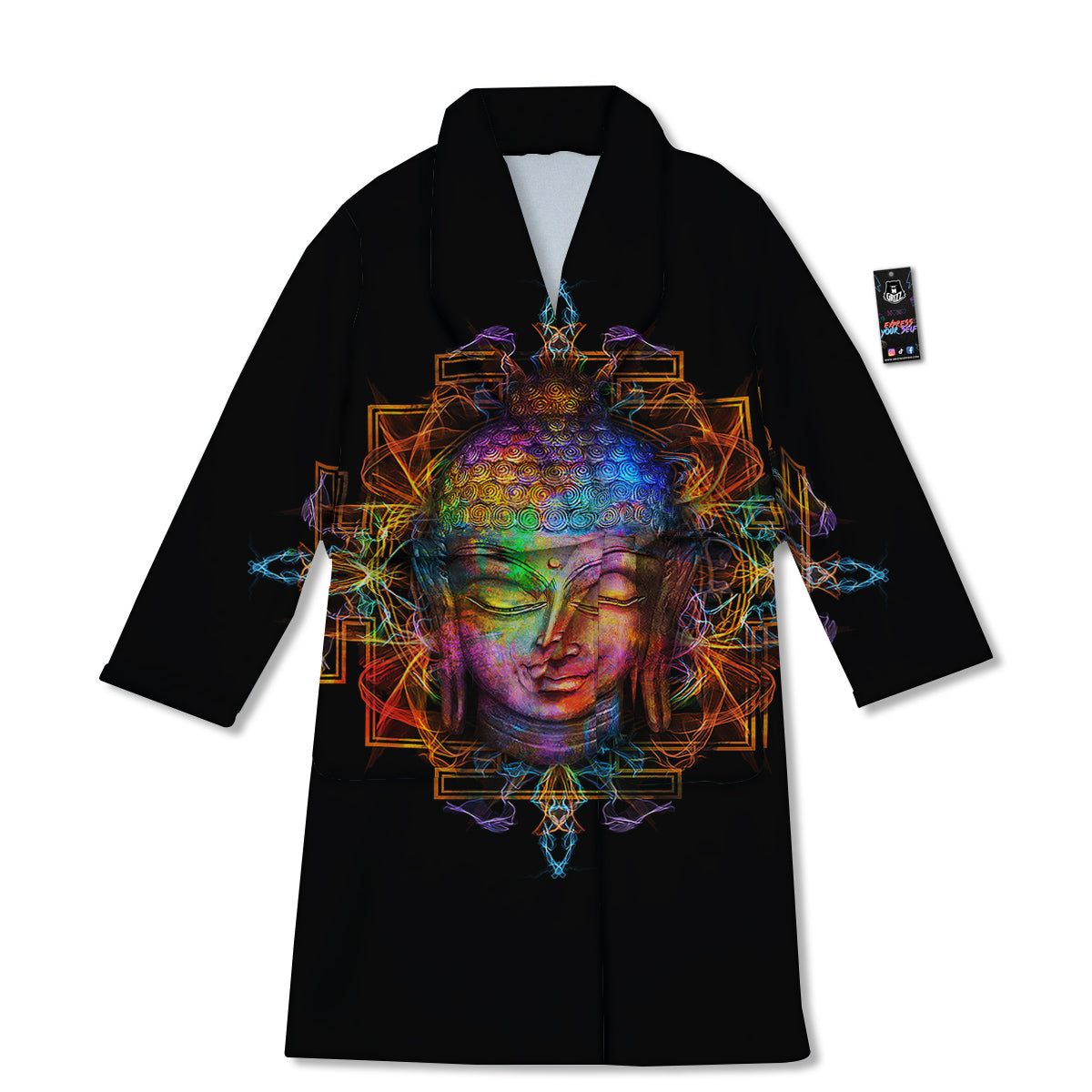 Buddha Colorful Print Bathrobe-grizzshop