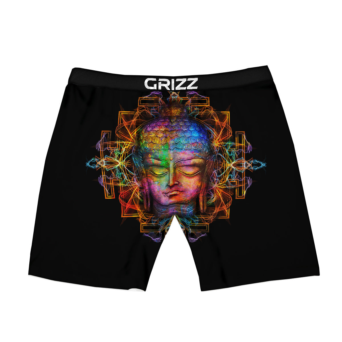 Buddha Colorful Print Boxer Briefs-grizzshop