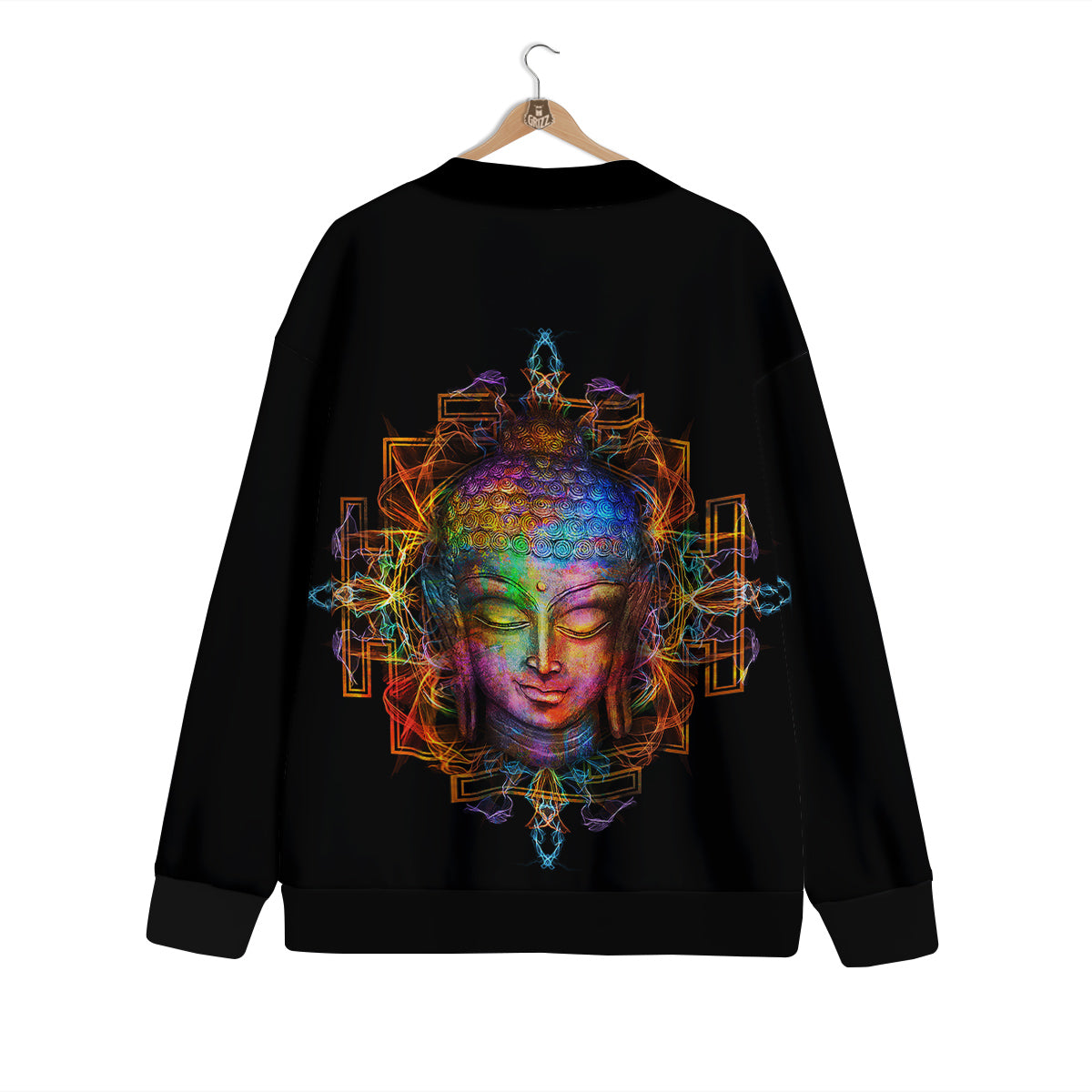 Buddha Colorful Print Cardigan-grizzshop