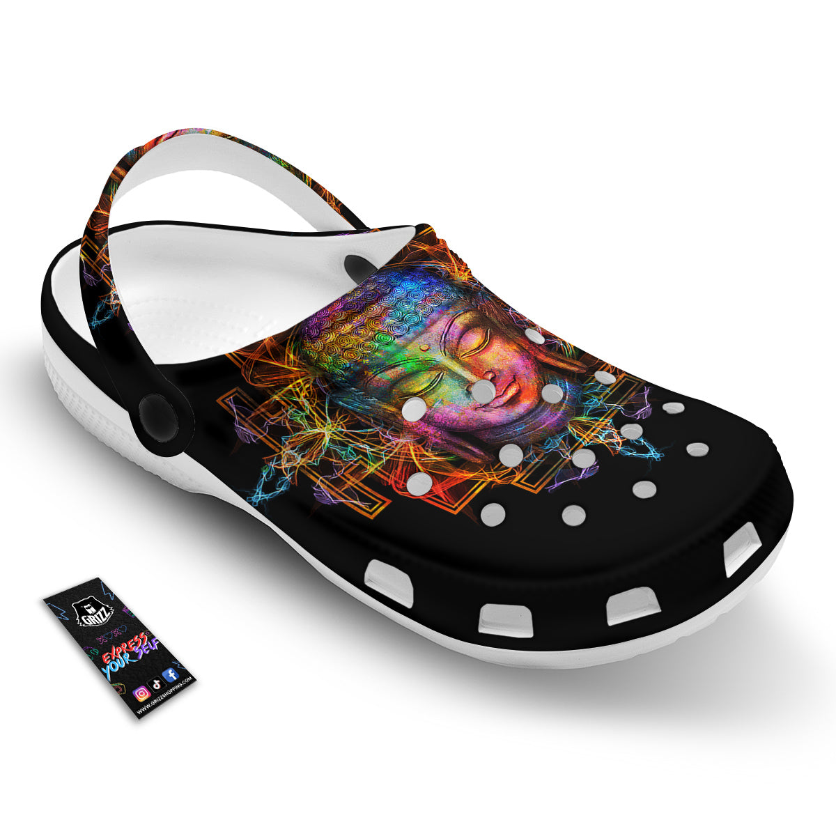 Buddha Colorful Print Clog-grizzshop