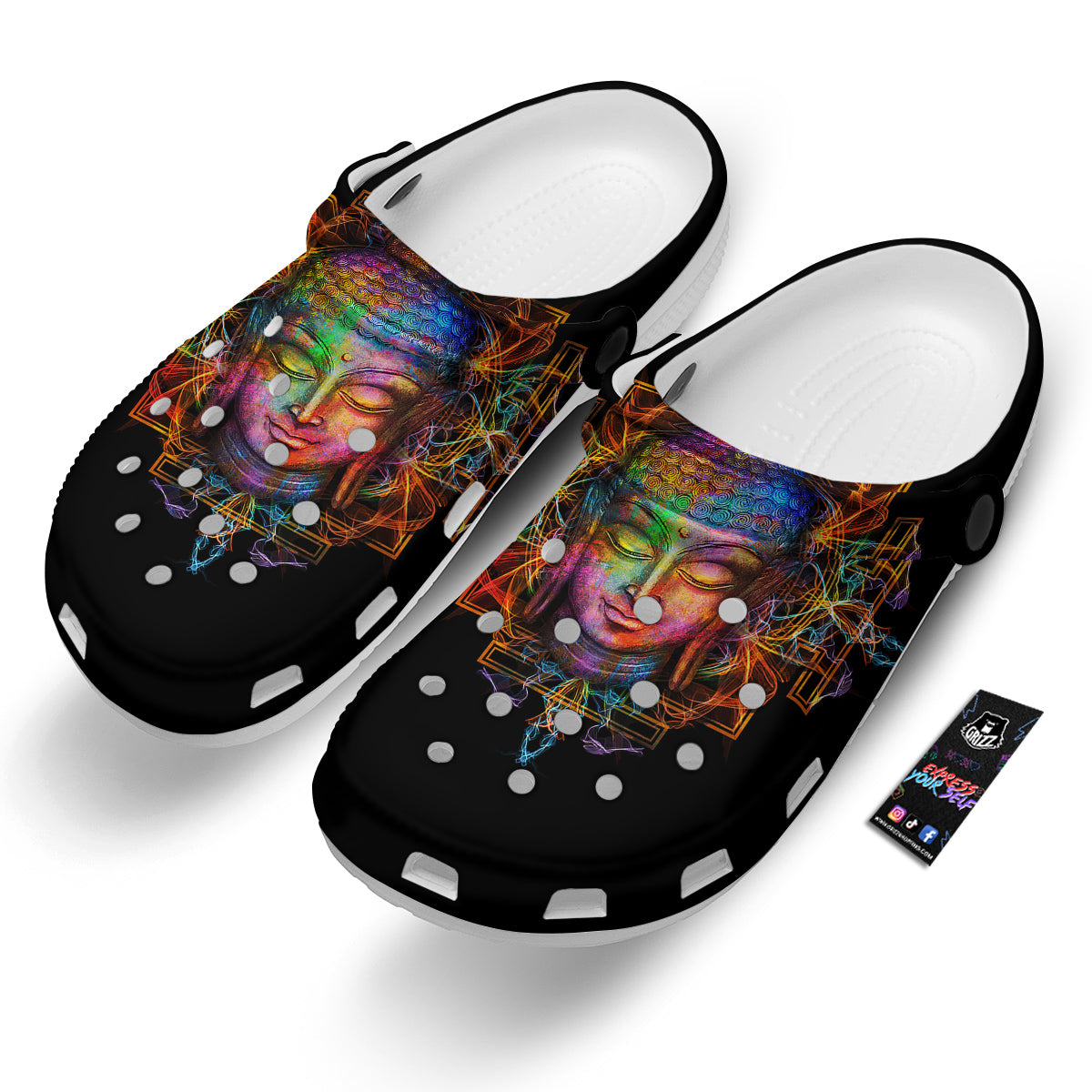 Buddha Colorful Print Clog-grizzshop