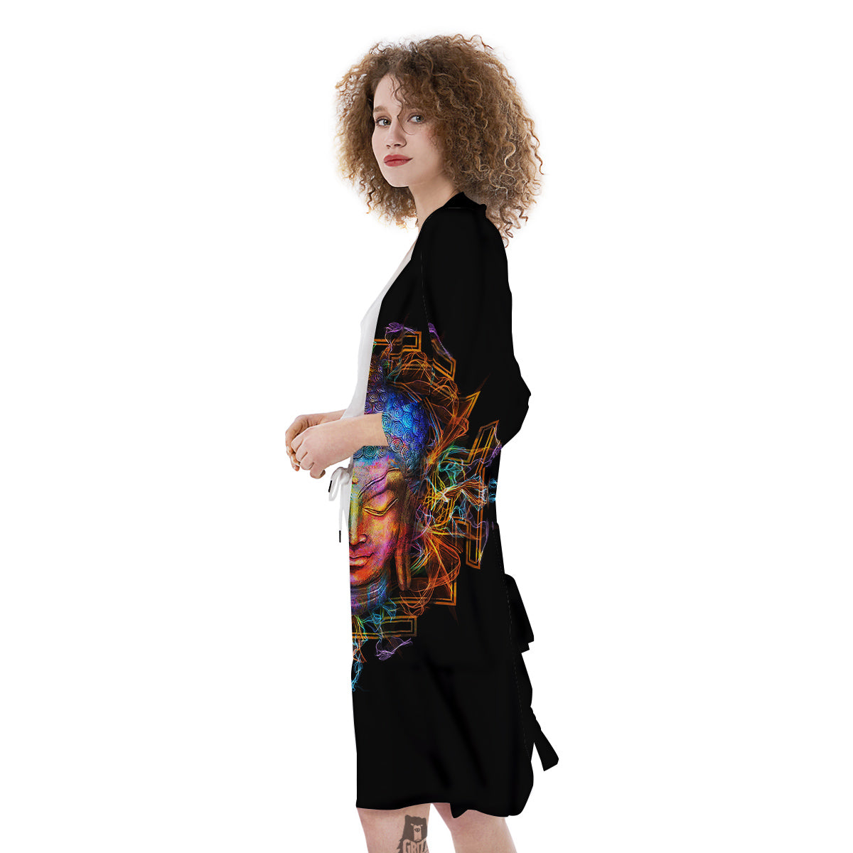 Buddha Colorful Print Kimono-grizzshop