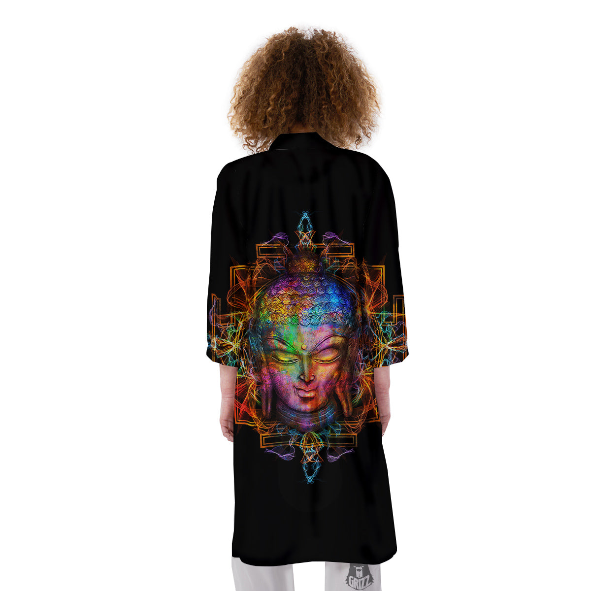 Buddha Colorful Print Kimono-grizzshop