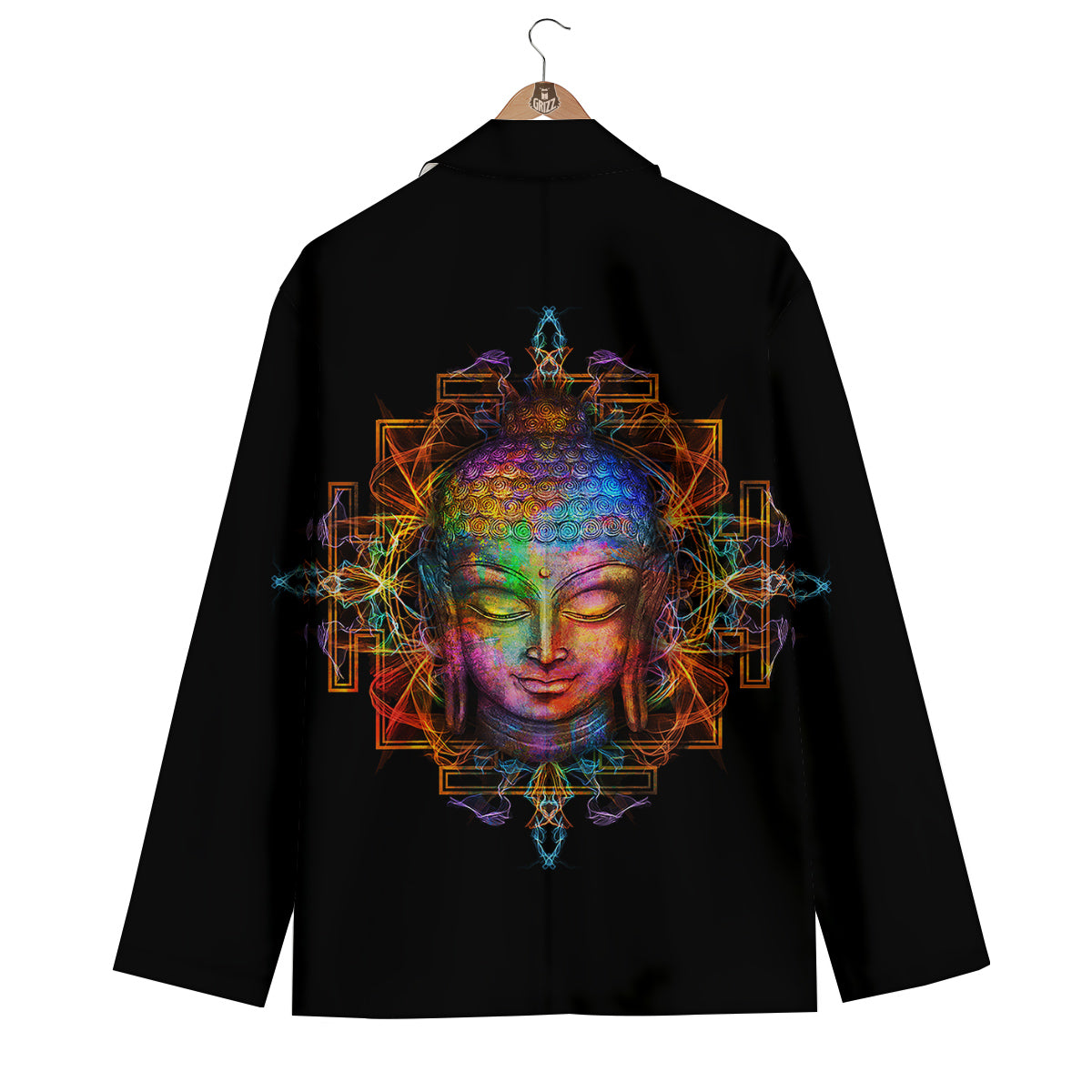 Buddha Colorful Print Men's Blazer-grizzshop