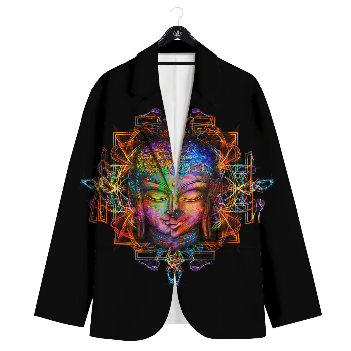 Buddha Colorful Print Men's Sport Coat-grizzshop