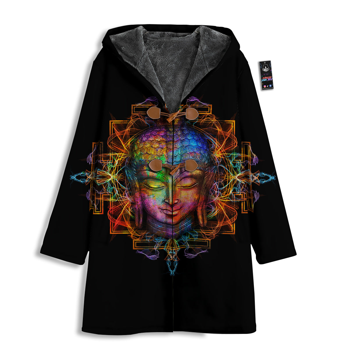 Buddha Colorful Print Men's Windbreaker Jacket-grizzshop