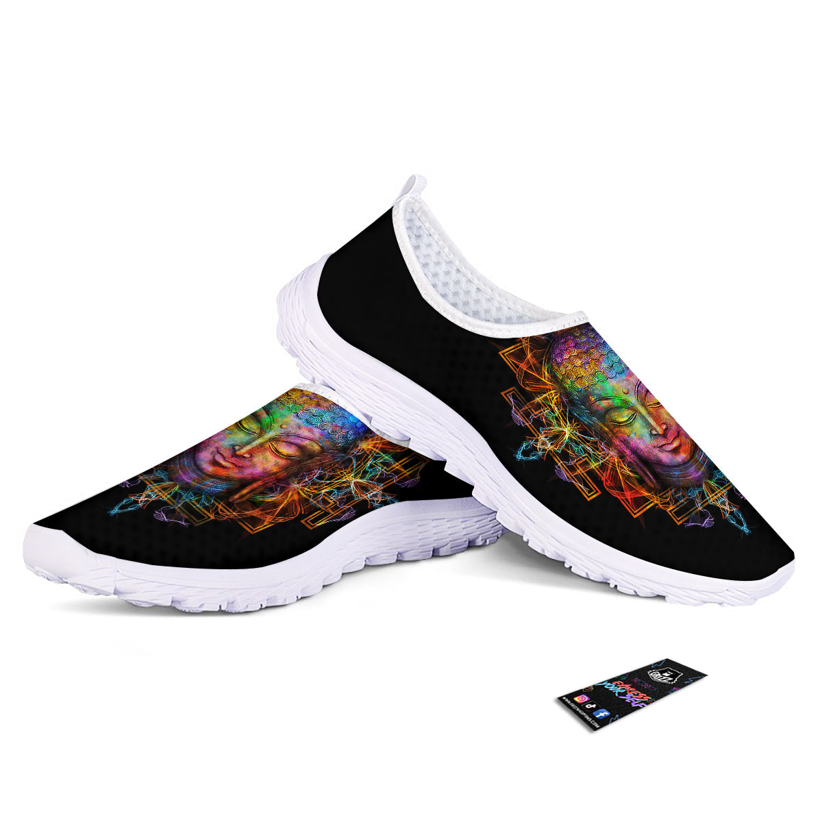 Buddha Colorful Print Nurse Shoes-grizzshop
