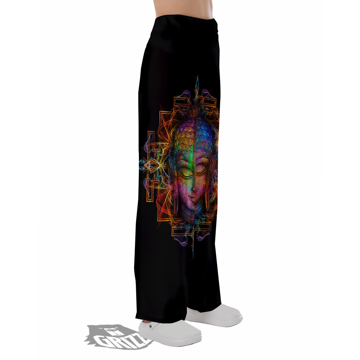 Buddha Colorful Print Pajama Pants-grizzshop