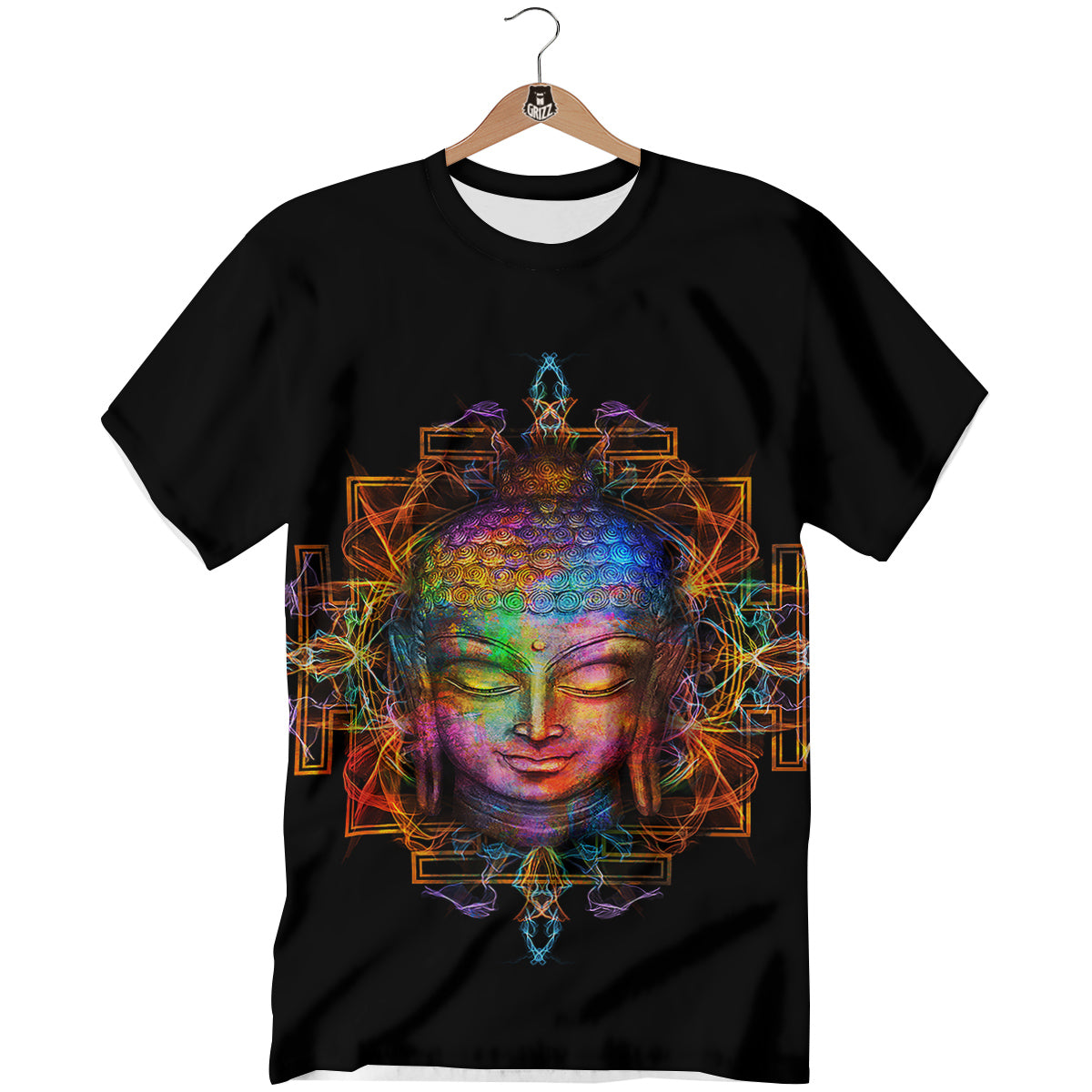 Buddha Colorful Print T-Shirt-grizzshop