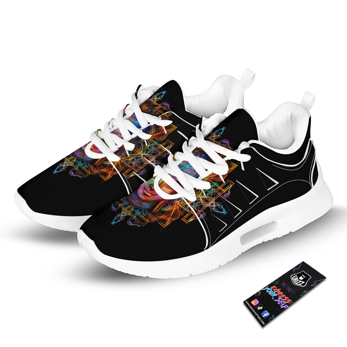 Buddha Colorful Print Tennis Shoes-grizzshop