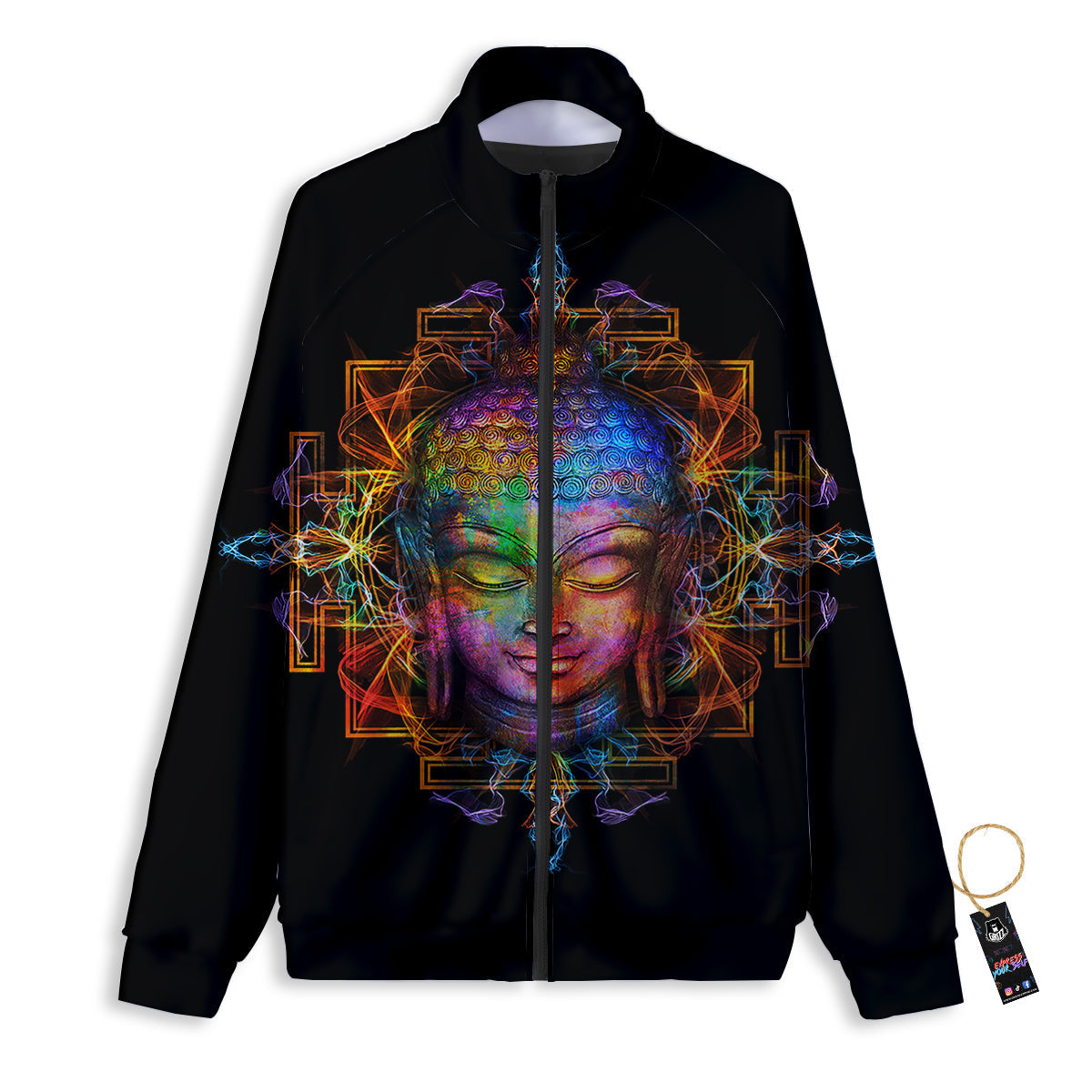 Buddha Colorful Print Track Jacket-grizzshop