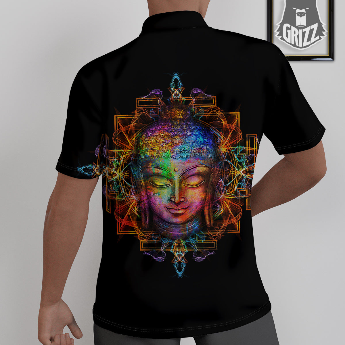 Buddha Colorful Print Untucked Shirts-grizzshop