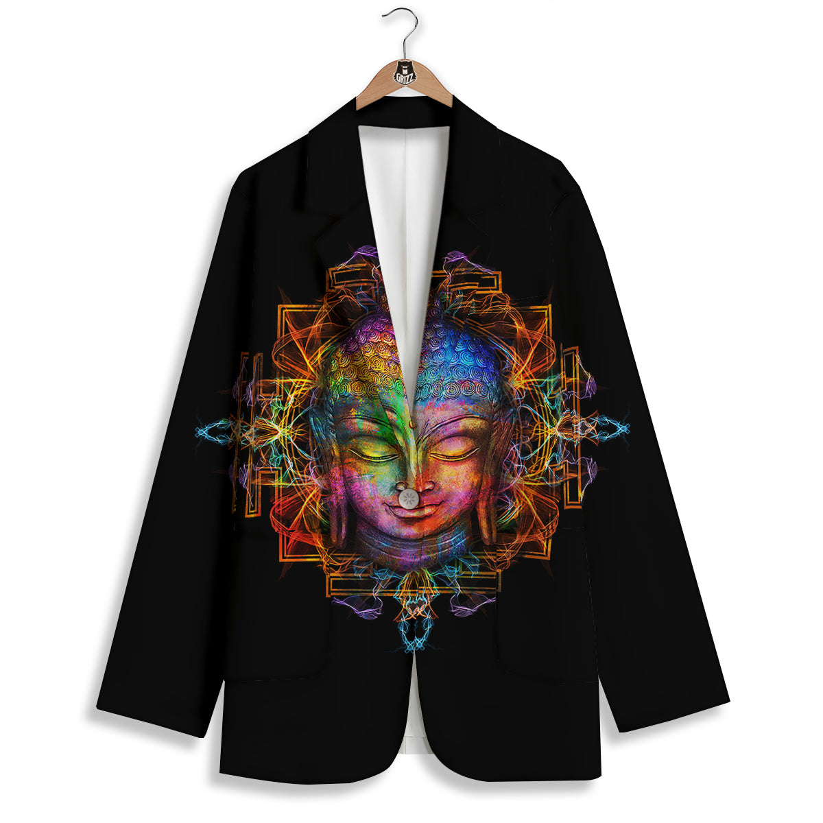 Buddha Colorful Print Women's Blazer-grizzshop